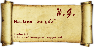 Waltner Gergő névjegykártya