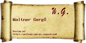 Waltner Gergő névjegykártya